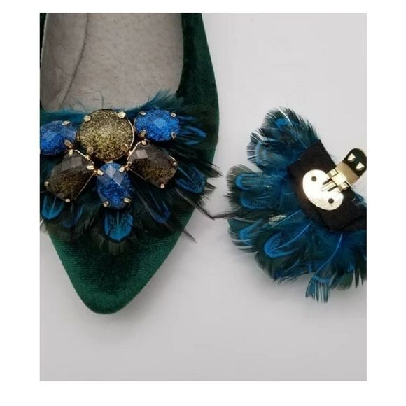 Feathers Detachable shoe clip/brooch - Picture 7 of 12